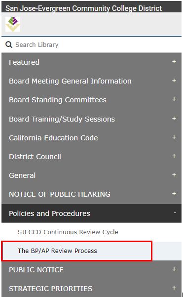 BoardDocs LeftNavigation BP AP Review