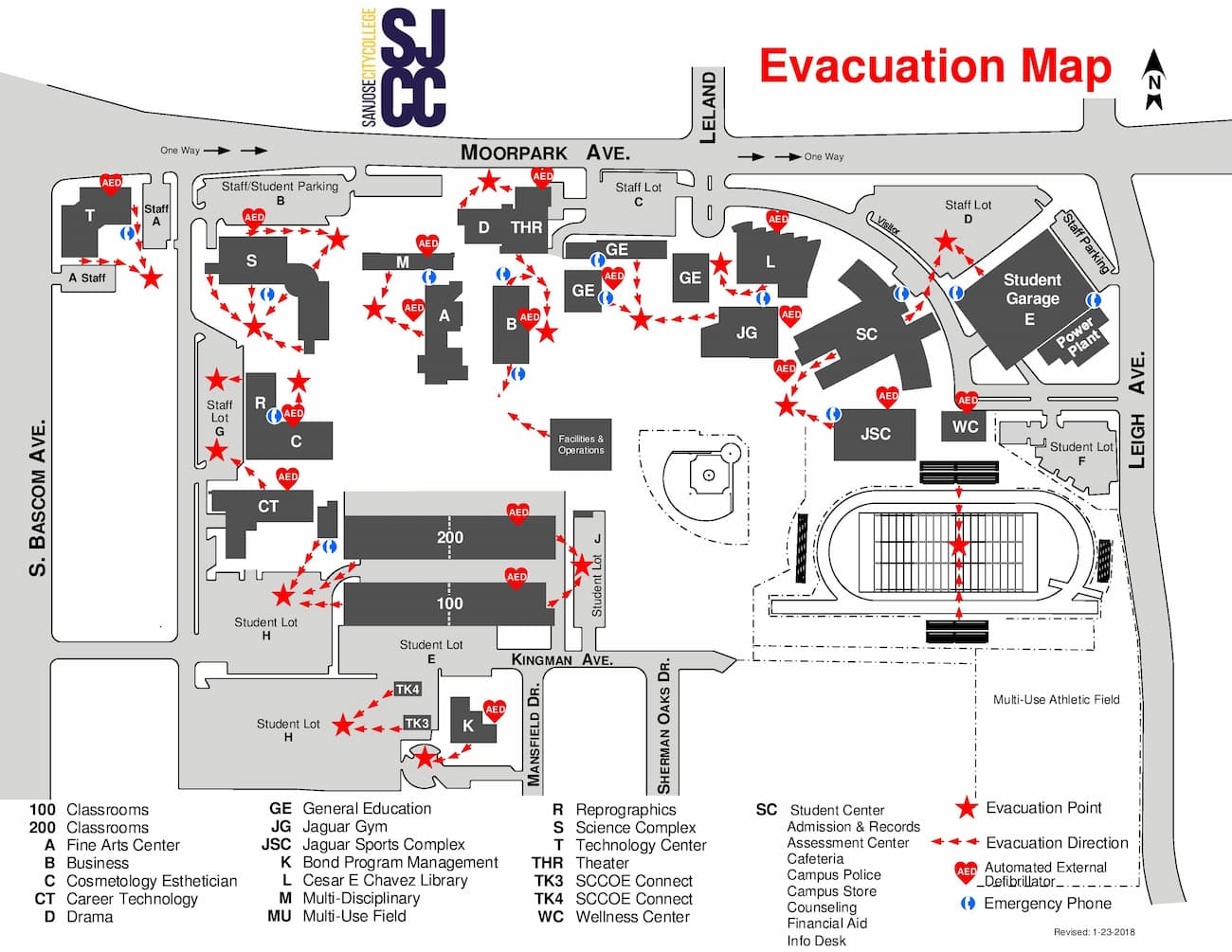SJCC Campus Evac Map